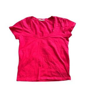 Marine Layer Fuchsia Pink Scoop Tee